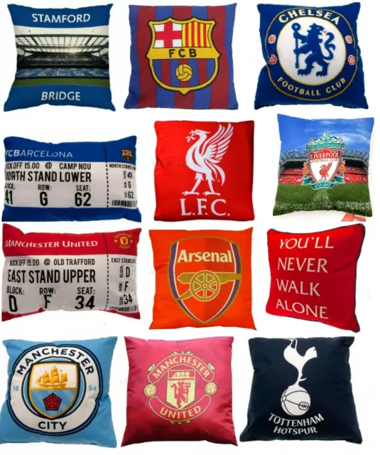 Football Cushion Gift - Manchester Arsenal Tottenham Barcelona Liverpool Chelsea