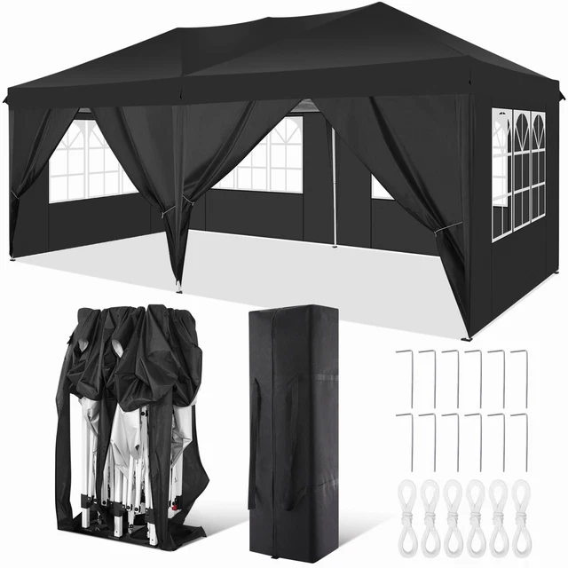 Pavillon 3x3/3x6m Wasserdicht Partyzelt Gartenzelt Faltpavillon Pop Up Faltzelt