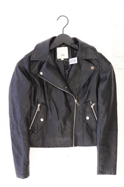 ⭐ River Island Kunstlederjacke Jacke für Damen Gr. 34, XS sehr gut schwarz ⭐