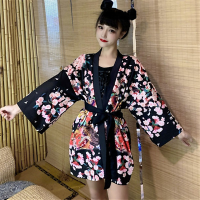Japanese women Kimono Jacket Cardigan Coat Yukata Loose Haori Unisex Vintage Top