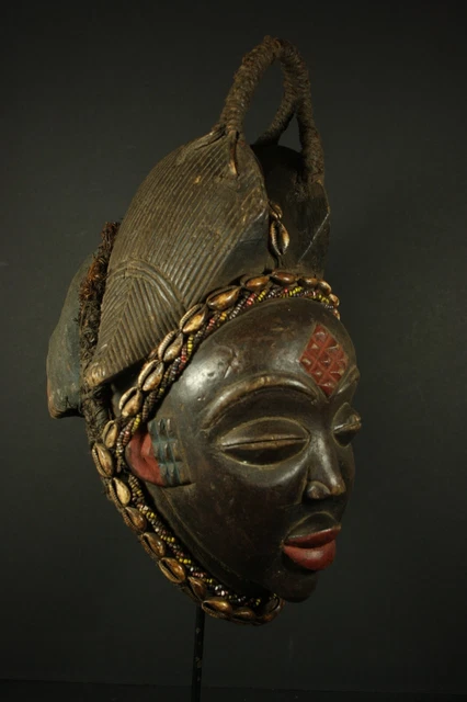 African Black Okuyi helmet mask - PUNU tribe - Gabon, TRIBAL ART,  CRAFTS 4