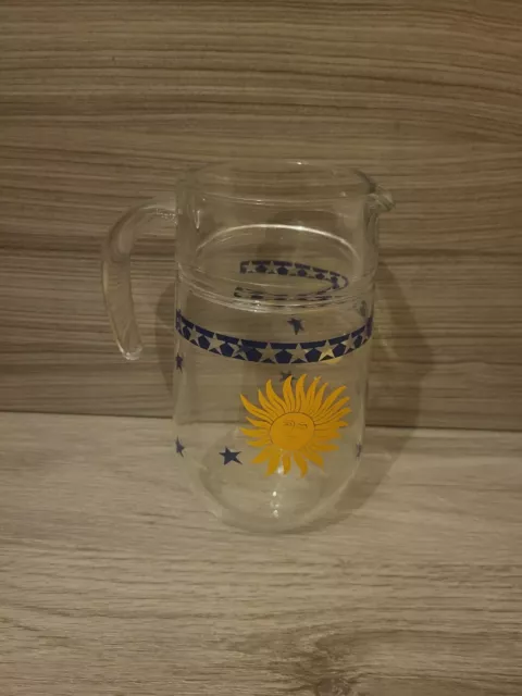 Vintage Clear French sun &moon Water Jug