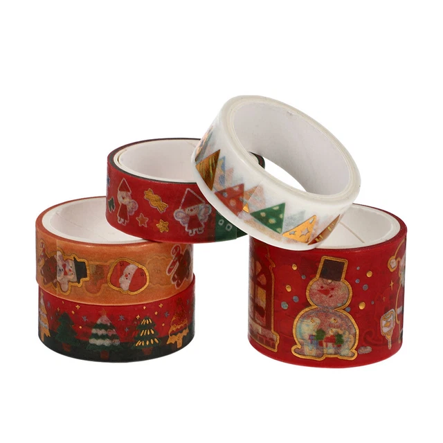 5 Rolls Ruban Washi Décoratif Ruban De Dorure De Noël Album Vintage Manuel