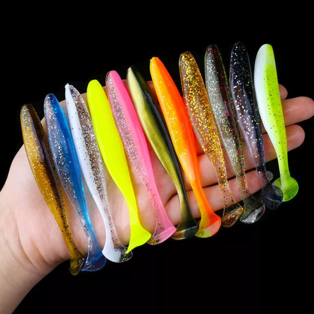 50 Pcs/Lot Soft Lure Shad Wobbler Silicone Bait Sea Worm Swimbait Streamer Lure