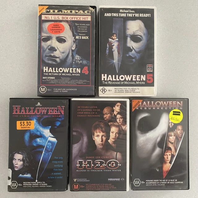 HALLOWEEN VHS BIG Box Ex Rental Horror Video Tapes 5 Movies Set Jamie