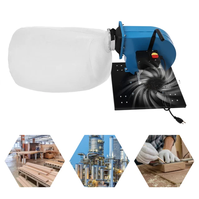 550 CFM Dust Collector w/14.8-Gallon Bag and 30 Micron Bag Filtration Wall Mount