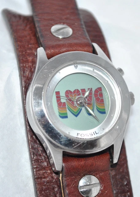 FOSSIL BIG TIC “Rare” Animated “Love” Watch Psychedelic  display picture 3