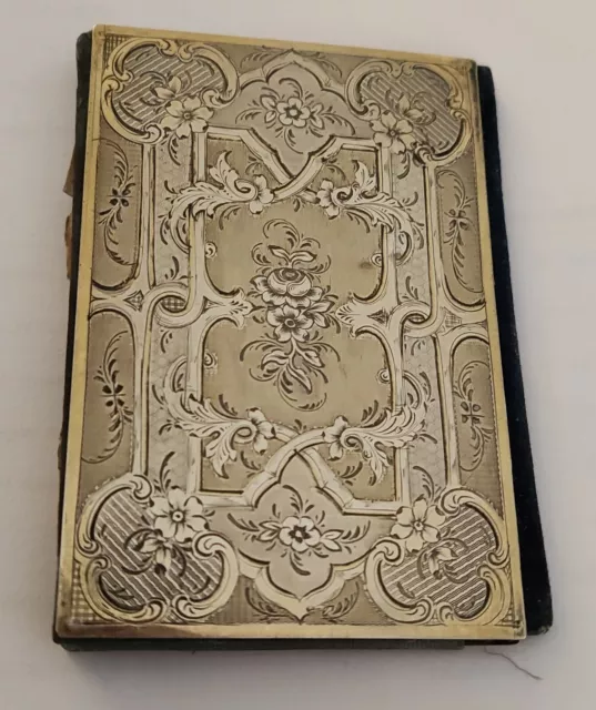 carnet de bal ancien couverture en argent ciselé et estampillé..... art nouveau