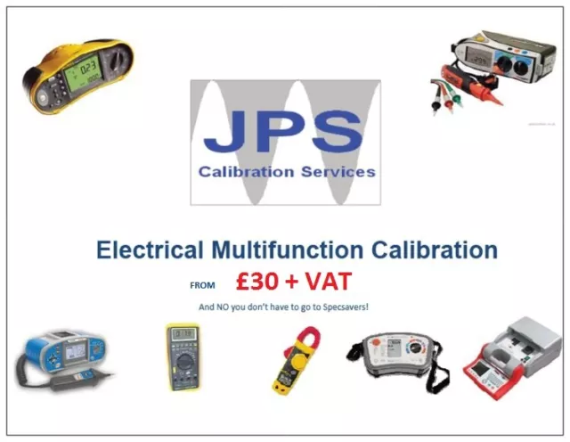 Calibration Service Electrical Multifunction Tester Fluke Megger Kewtech JPSCAL