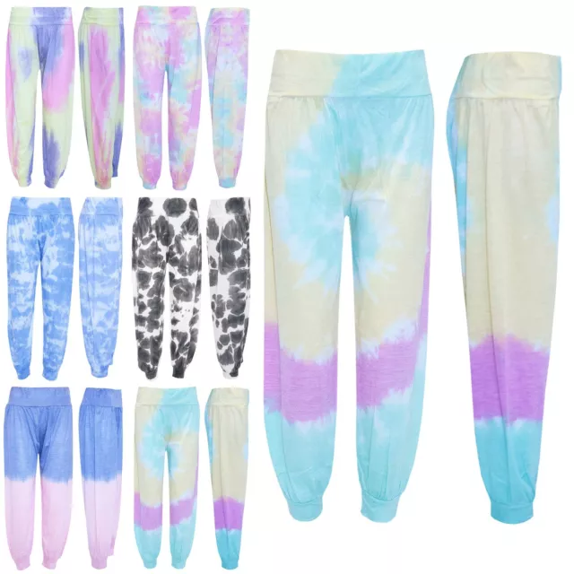 Womens Harem Trousers Tie Dye Printed Ali Baba Long Pants Baggy Hareem Leggings