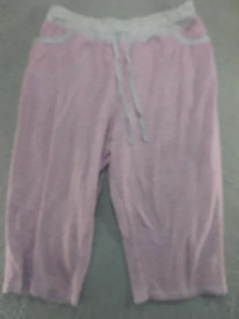 Dockers Womens Comfy Capri Pants Pockets Drawstring Size L Pink Gray