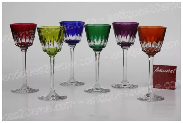 Set 6 verres à vin du Rhin cristal de Baccarat modèle Lavandou - Roemer glasses