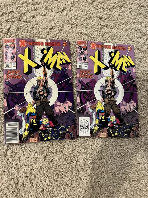 Lot Of 2 THE UNCANNY X-MEN #270 1990 F/VF JIM LEE Direct + Newsstand