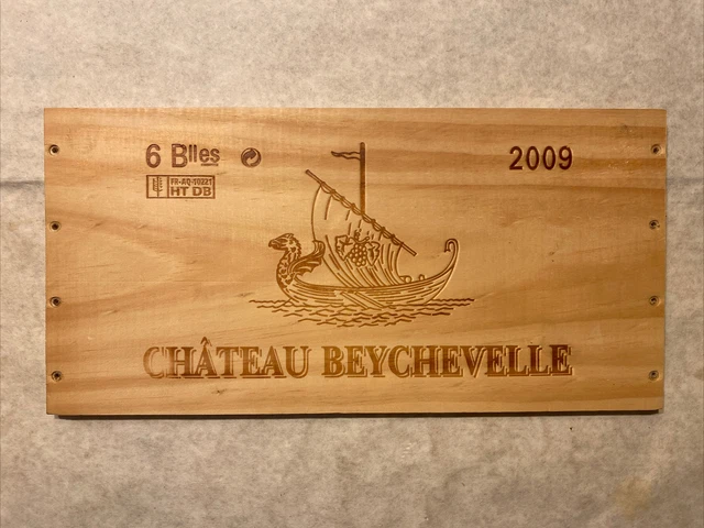 1 Rare Wine Wood Panel Château Beychevelle Vintage CRATE BOX SIDE 3/23 1038
