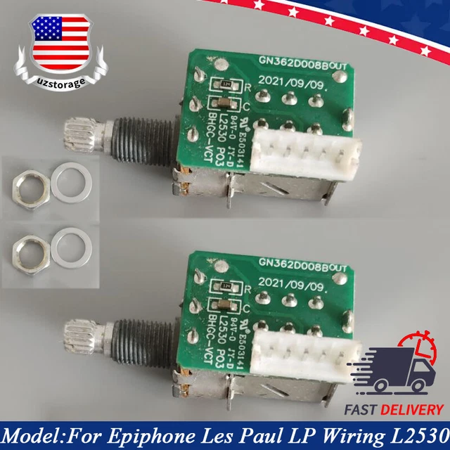 B500K Push-Push Guitar Potentiometer - No Pull, Just Push For On/Off, Guitar Bass Electronics