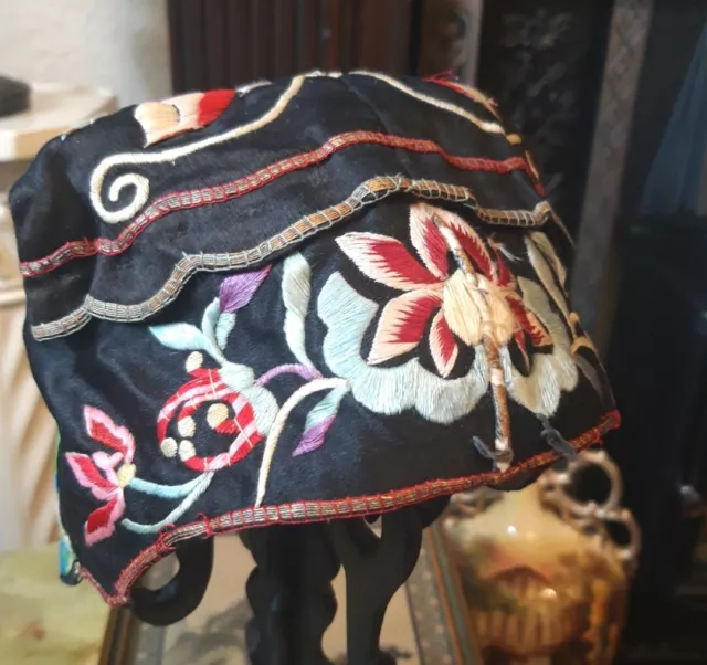 Stunning Antique Chinese embroidered childs hat C 1890, 1900