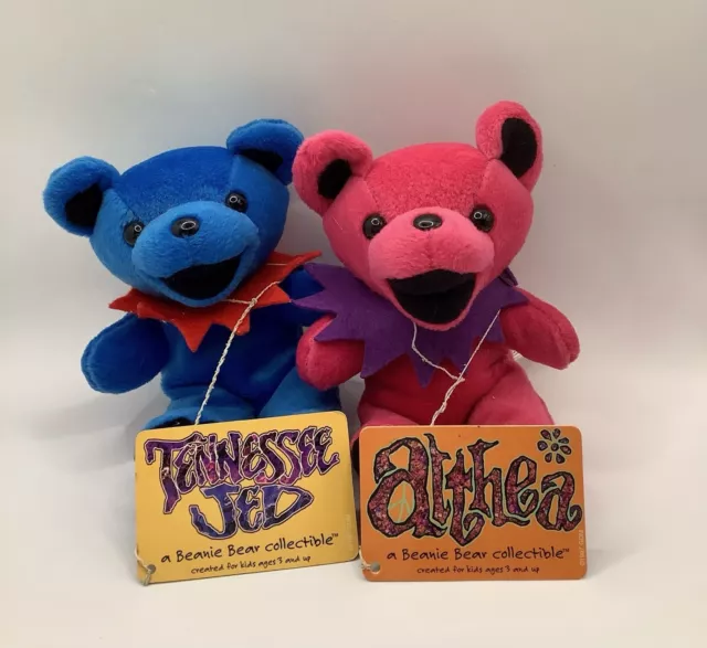 Vintage Grateful Dead Tennessee Jed and Althea 7" Liquid Blue Bear Lot Of 2