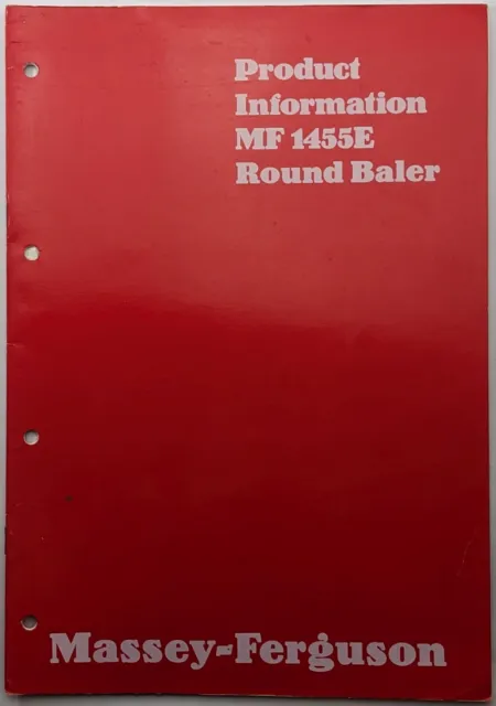 Massey Ferguson; 1985 Salesmans Product Information Book For MF1455E Round Baler