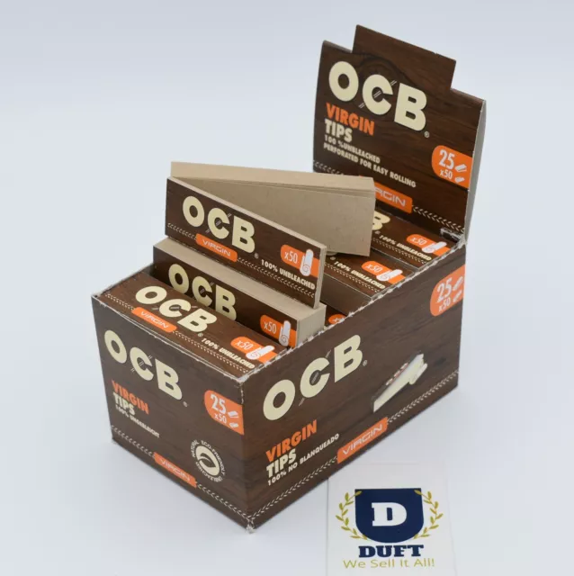 OCB Brown Virgin UNBLEACHED Roach Filter Tips Perforated Rolling Smoking Papers