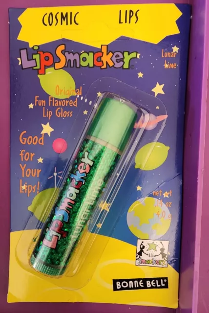 Vintage 90s Y2k Bonne Bell Lip Smacker Cosmic Lips Lunar Lime Sparkly Chap Stick