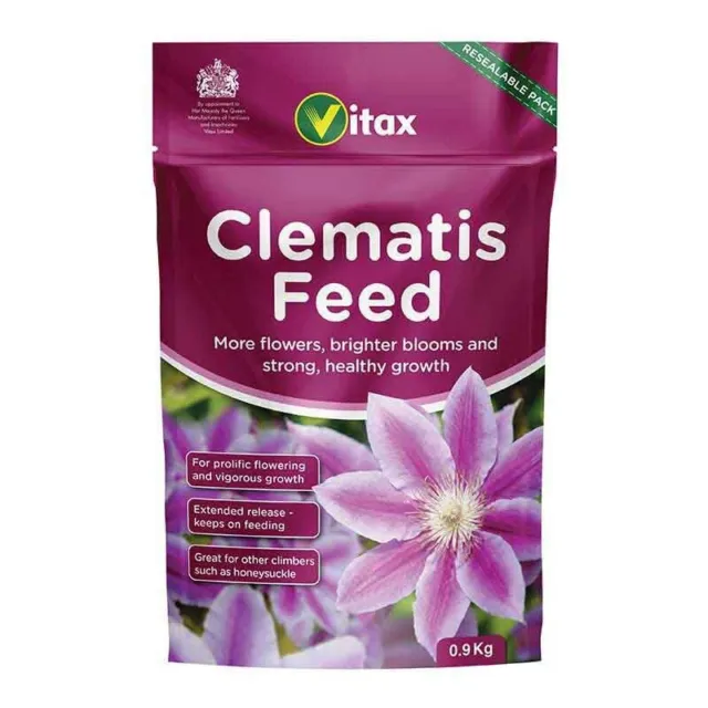 Vitax Clematis Feed 0.9KG More Flowers Brighter Blooms Strong Healthy Growth