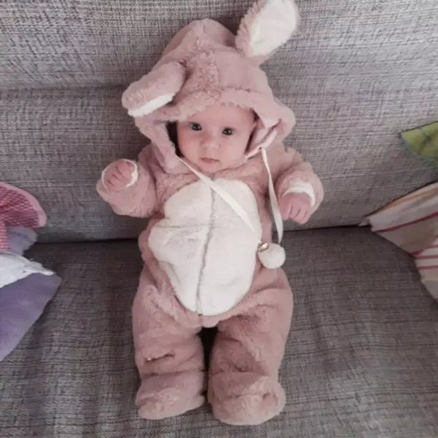 Tuta con cappuccio neonato bambino carino con cappuccio bambine body caldo abiti