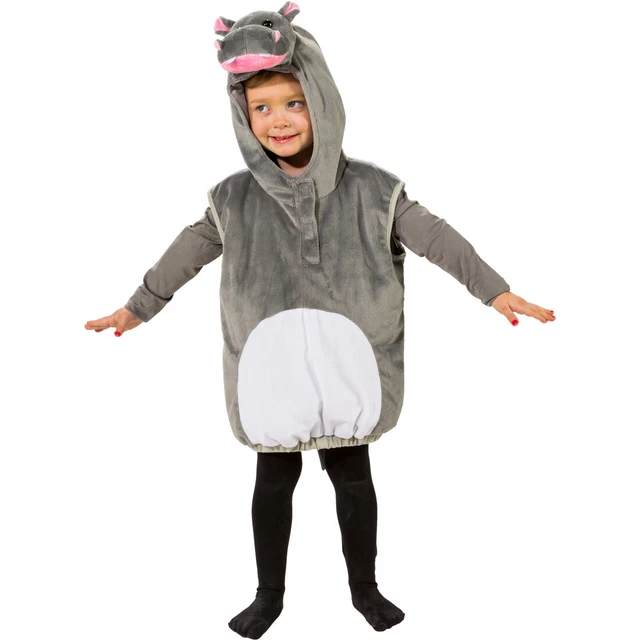 Ippopotamo Costume Bambini Hippo Gilet con Cappuccio per Ragazzi 3-4 Anni 104cm