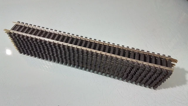 Lot De 8 Rails Droits Ballastés JOUEF échelle HO - Longueur 249 Mm - Réf. 465 - Vintage (années 50) - Occasion
