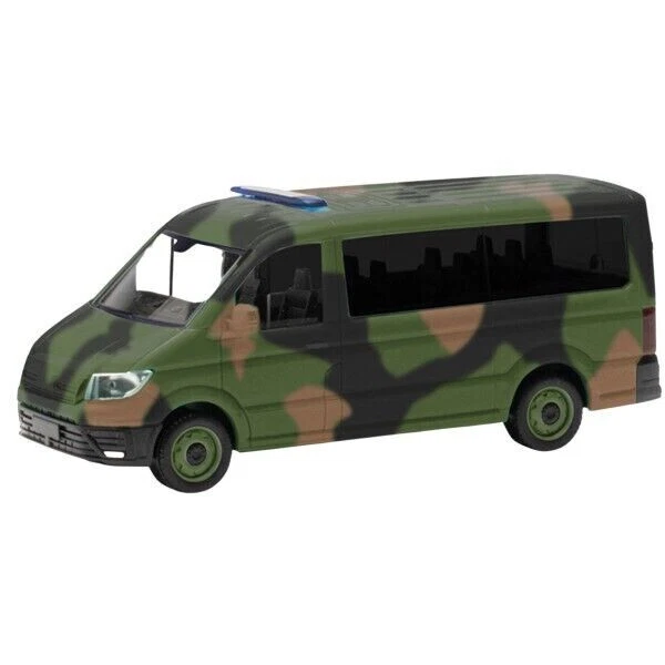 HERPA H0 MAN TGE Bus Flachdach Rheinmetall/Bundeswehr - Modellbus Camouflage
