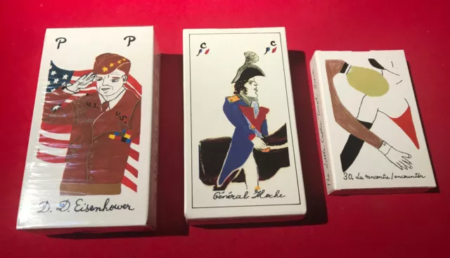 lot de 3 anciens jeux de cartes old french playing card TAROT HÉLÈNE BOUBOULIS