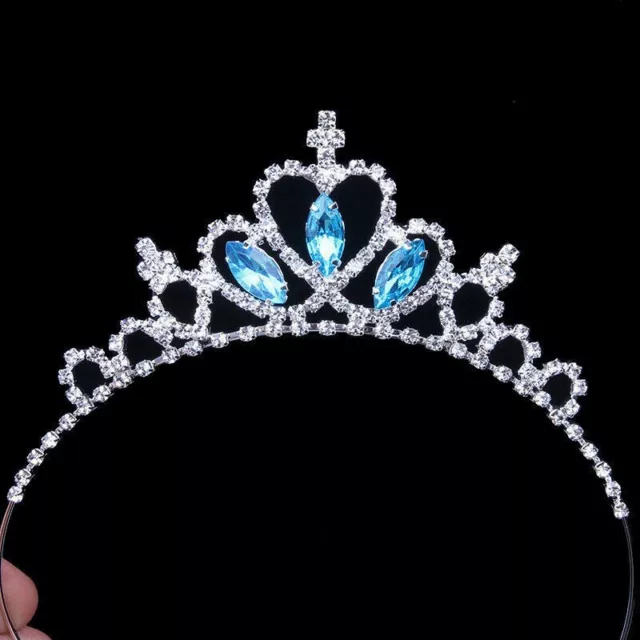 Kids Girls Child Tiara Princess Crown Wedding Prom Rhinestones Crystal Headband