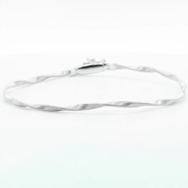 Marco Bicego Marrakech 18k White Gold Stackable Twisted Bangle Bracelet Marco Bicego Marrakech 18k White Gold Stackable Twisted Bangle Bracelet