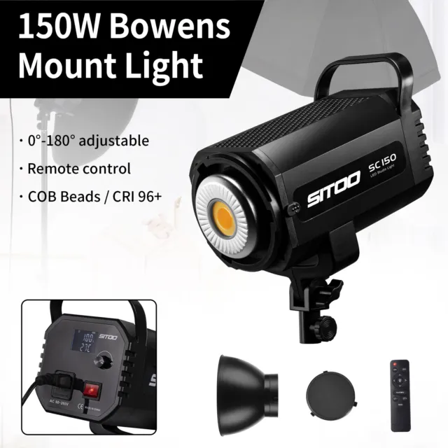 150W Studio LED Video Light Continuous Spotlight for Bowens Softbox Lighting kit