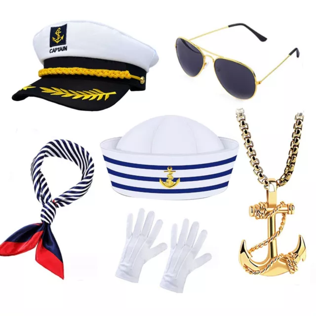 Unisex Captain Halloween Sailor Stage Cosplay Props Sunglass Dressing Up Scarf