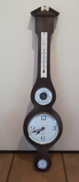 Orologio in legno con termometro, barometro e igrometro - Verona