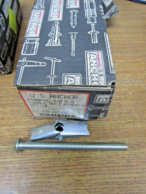 🔥10) New Us Anchor Kingpin 3/8" X 5" Toggle Bolt Round Head Tb3850R Box Of 10