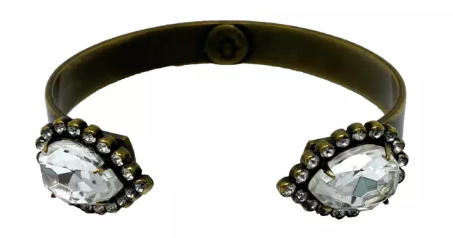 Loren Hope Brass Sarra Crystal Rhinestone Cuff Bracelet