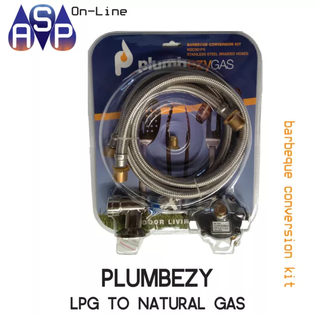 PlumbEzyGas BBQ NATURAL GAS CONVERSION KIT WITH BAYONET FLOOR/WALL SOCKET