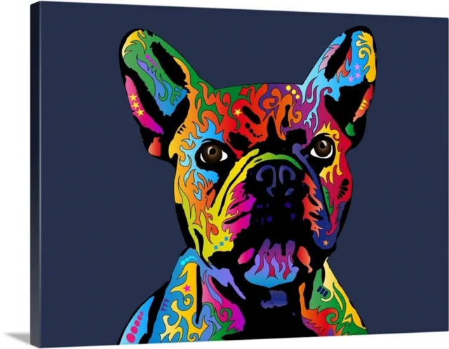 French Bulldog Canvas Wall Art Print, Dog Home Decor