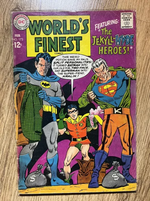 Worlds Finest Comics #173 (1968) 1. Silver Age App von zwei Gesichtern (Kostüm) DC Sehr guter Zustand +