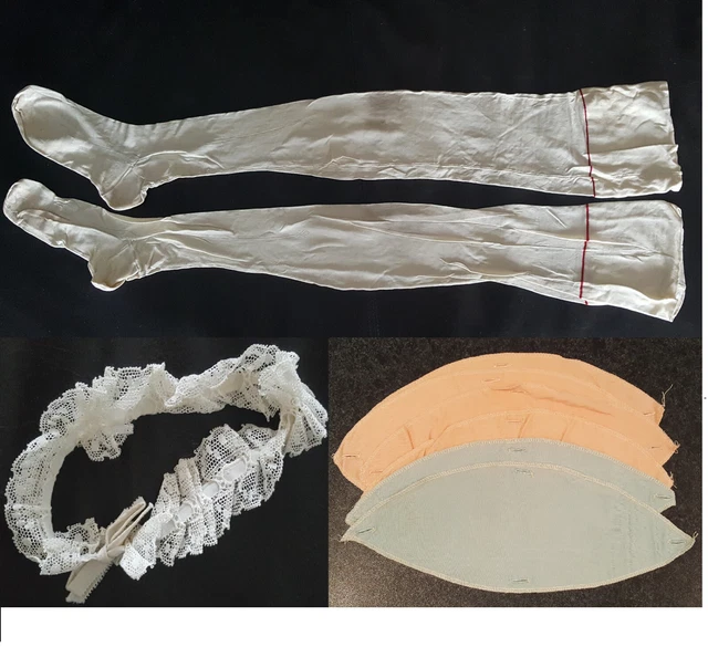 Echt Seidenstrümpfe, Strumpfband, Einlagen, 20iger J.,  vintage silk stockings