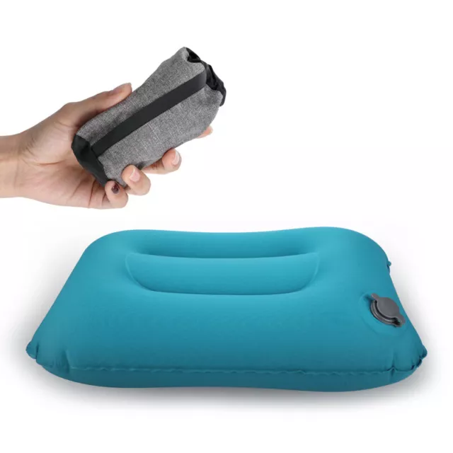 Camping Pillow Inflatable Fabric Feel Head Cushion Ultralight Air Travel Hiking