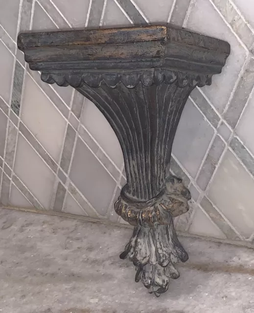 Three Hands Fluted Wall Bracket Painted Shelf 7.5”T 4 1/8”W 3.5”D Corbel