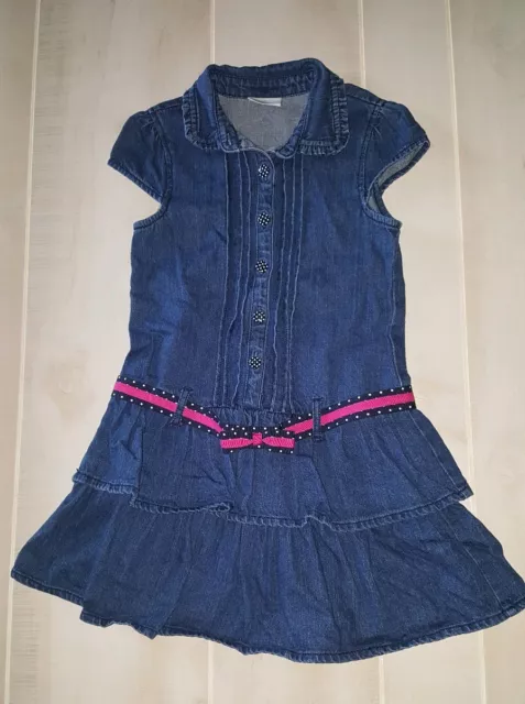 Crazy 8 denim drop waist tiered ruffle dress girl size 6