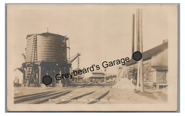 RPPC ACL SAL Railroad Train Station Depot PLANT CITY FL Real Photo Postcard