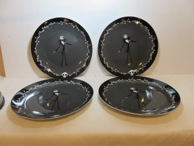 4 Disney Tim Burton Nightmare before Christmas Halloween dinner plates