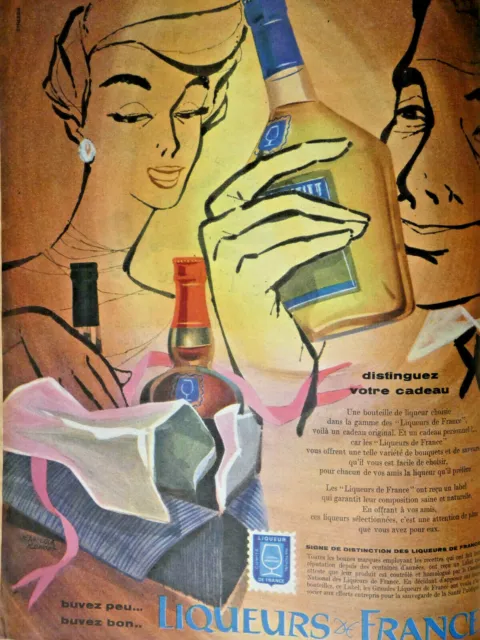 Publicité De Presse 1957 Liqueur De France Distinguez Votre Cadeau - J-L.rondet