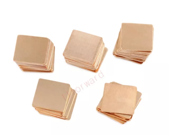 50pcs 20 x 20 x 0.3mm-1.2mm Copper Shim Pad Cooling Heatsink Laptop CPU GPU Chip