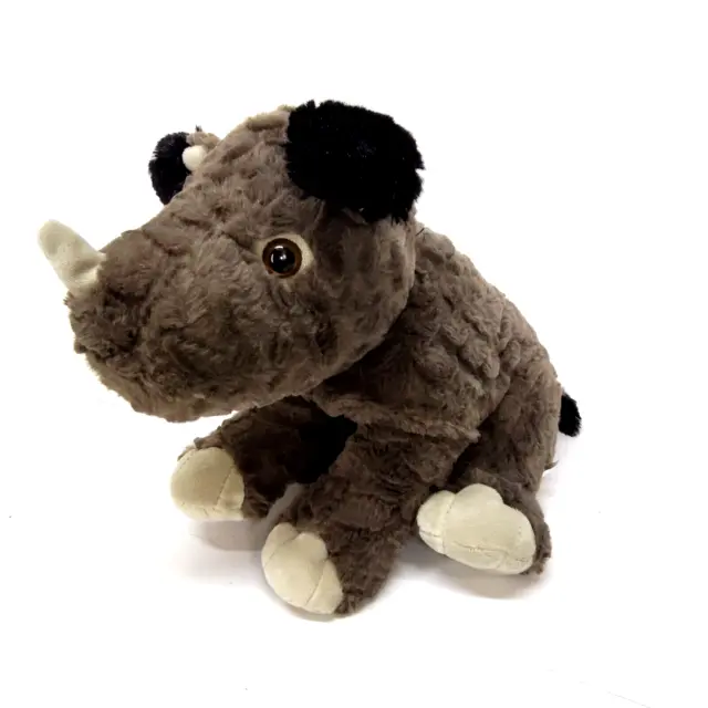 The Petting Zoo Rhinoceros Stuffed Animal Plush Rhino Gray 12" Soft Ugly