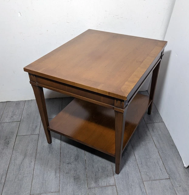 Vintage Lane 1960s Mid Century Modern Walnut Wood 2-Tier End Table A Vintage Lane 1960s Mid Century Modern Walnut Wood 2-Tier End Table A